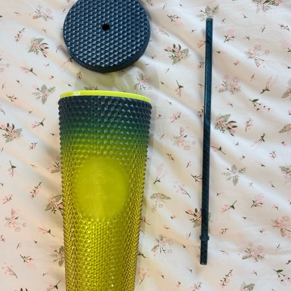 Starbucks Green to Black Ombre Studded Tumbler with Black Lid & Straw